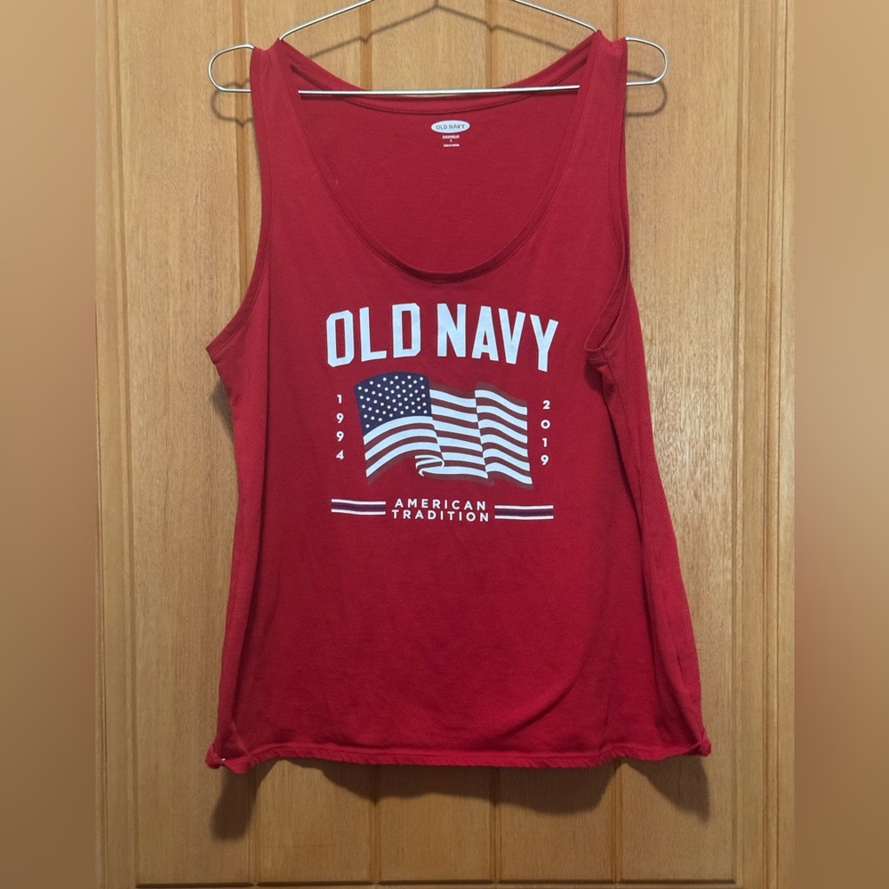 Old Navy Red Sleeveless Relaxed Tank Top